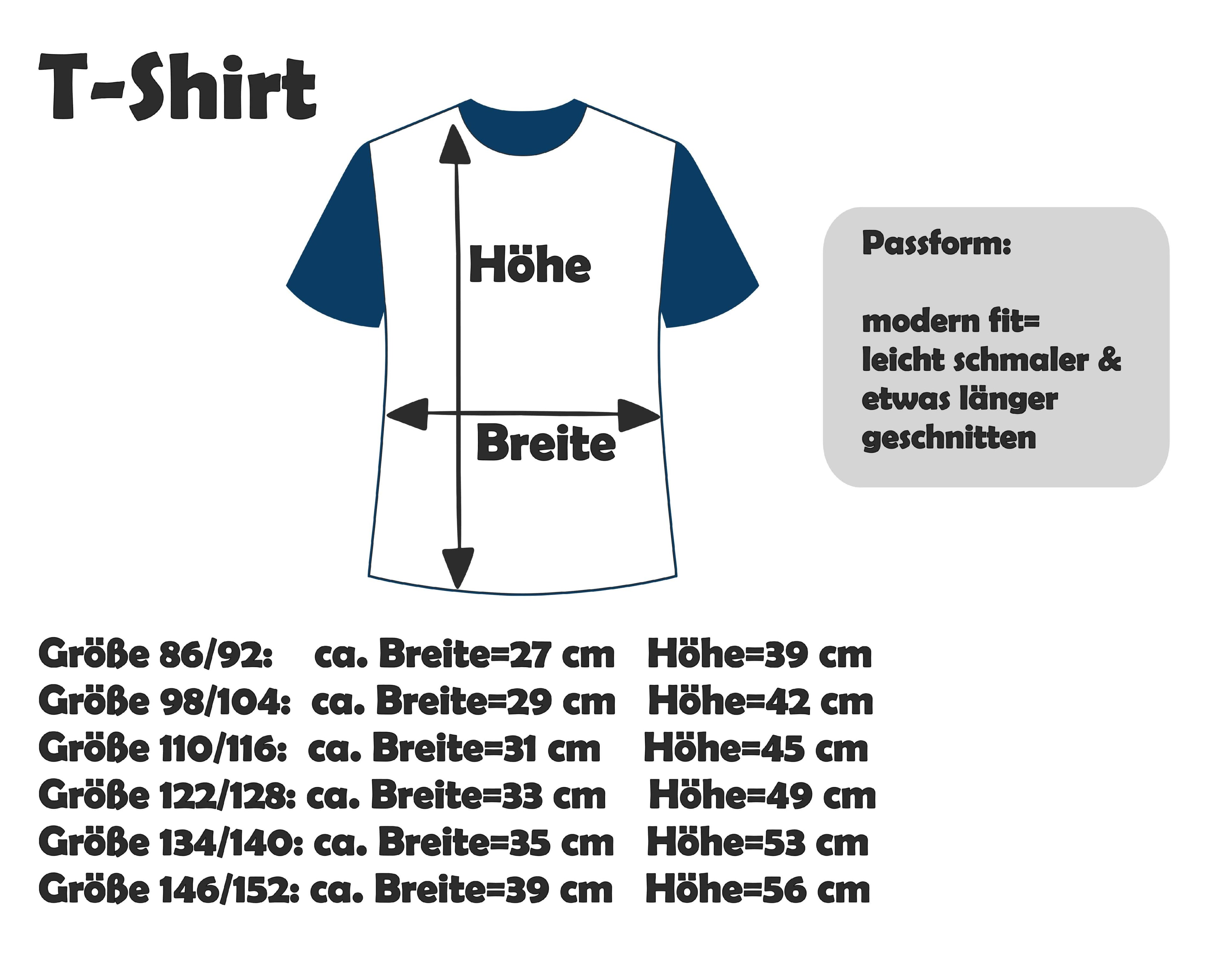 Maßtabelle Kinder T Shirt Smartbabies