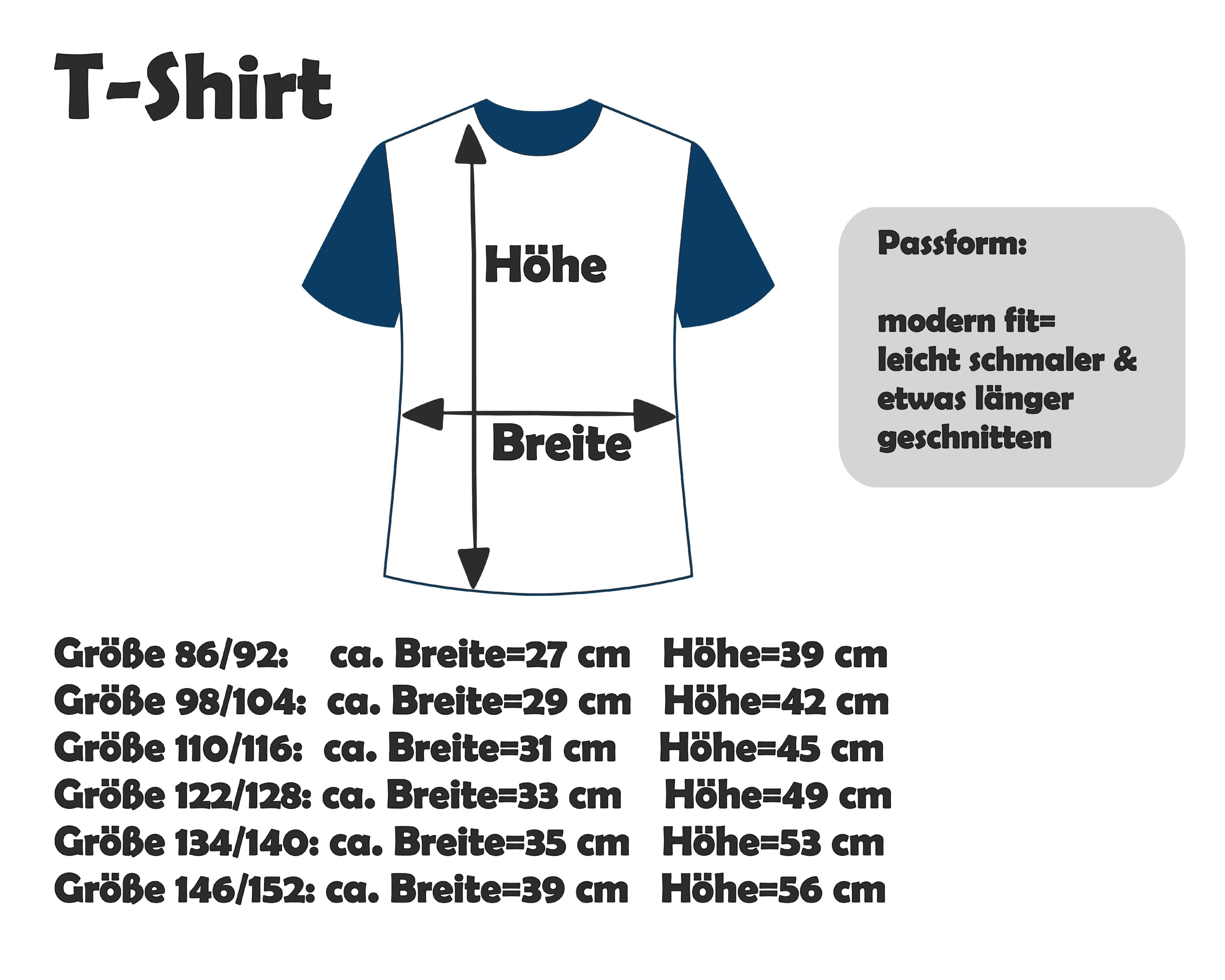 Maßtabelle Kinder T Shirt Smartbabies