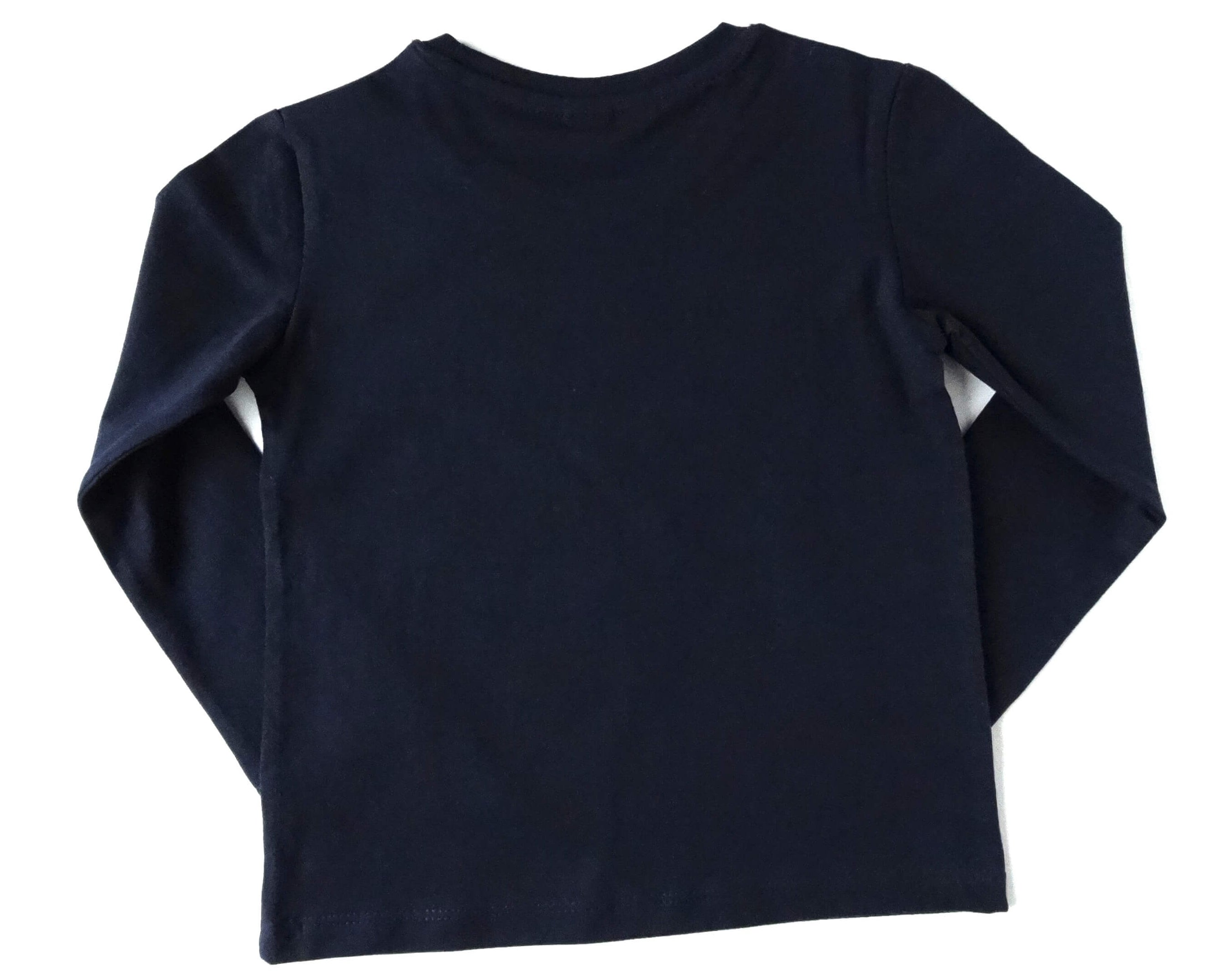 Rückseite Kindershirt Langarm in french navi