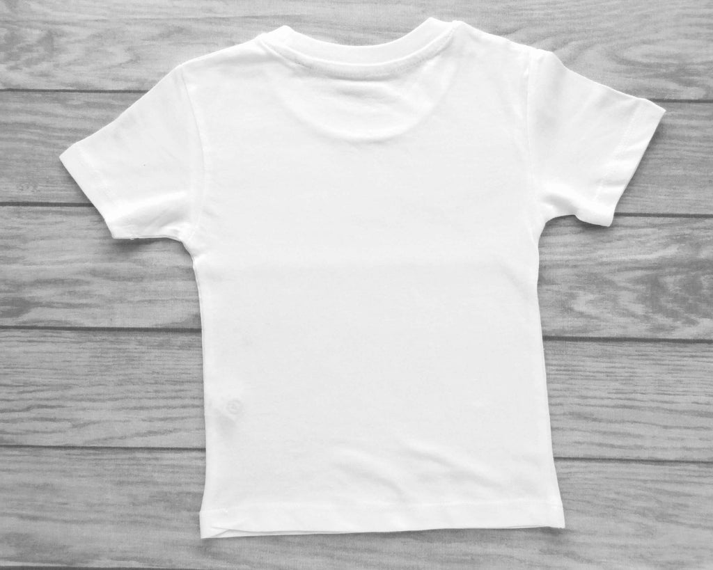 Rückseite weißes Kinder-T-Shirt