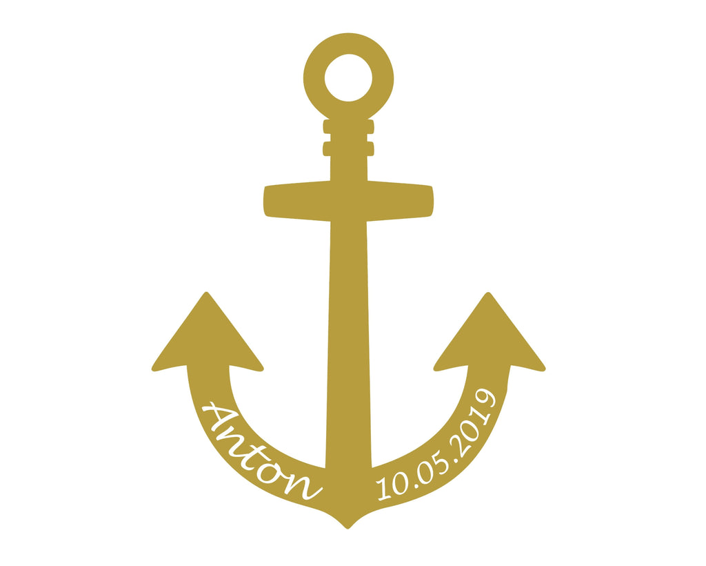 Babybody Krabbe oder Anker mit Name und Geburtsdaten