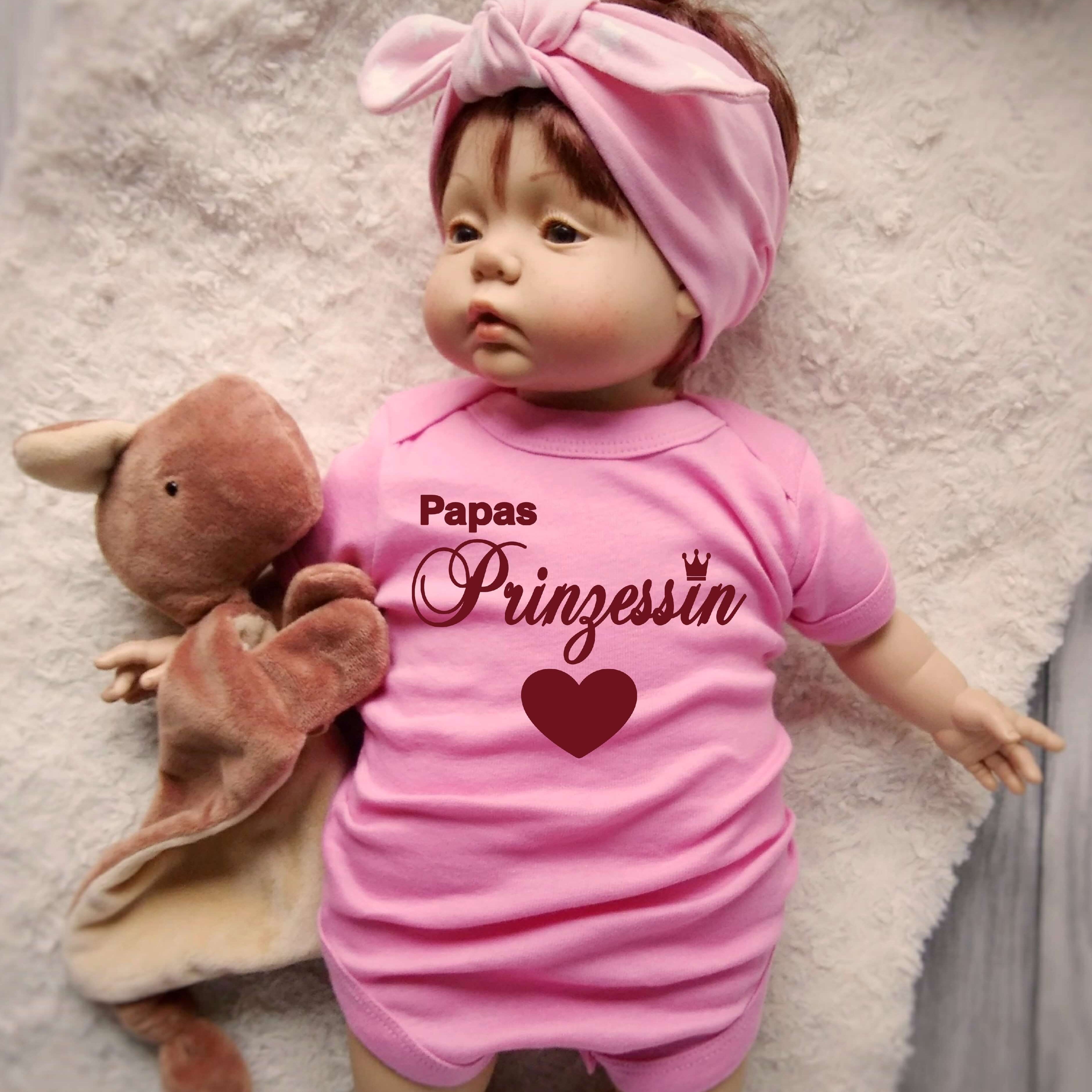 Tragebild rosa Baby Body Papas Prinzessin für Väter und Töchter zur Geburt
