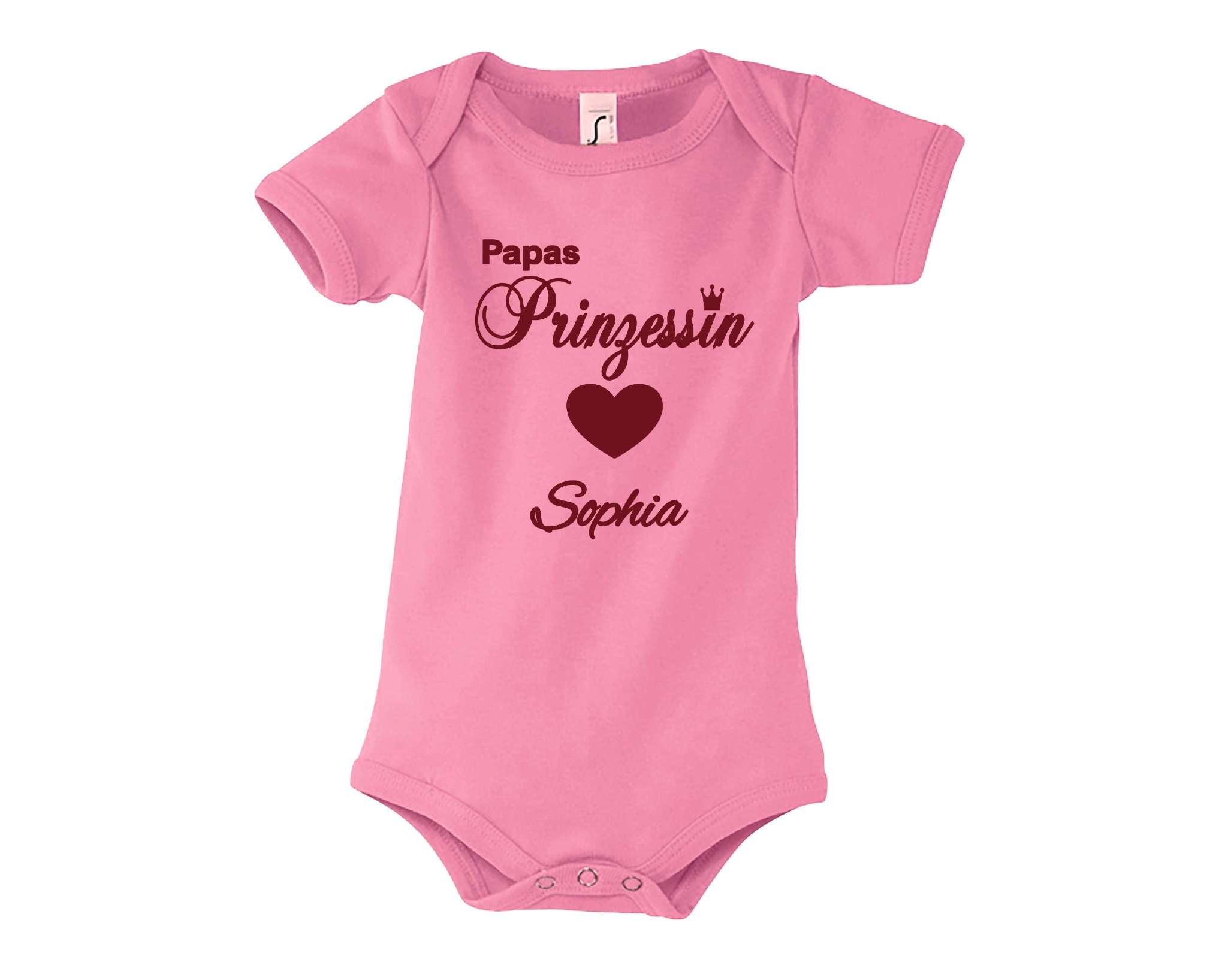 rosa Body Papas Prinzessin mit Name, Geschenk für Väter zur Geburt