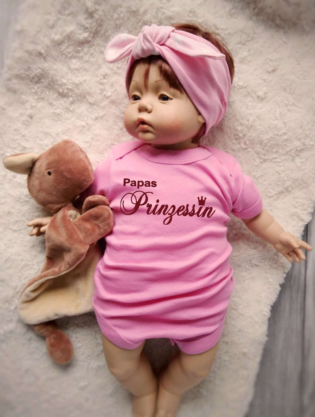 Tragebild rosa Baby Body Papas Prinzessin für Väter und Töchter zur Geburt