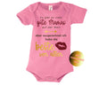 rosa Babybody bedruckt mit Ich habe die beste Mama von allen, in gold metallic