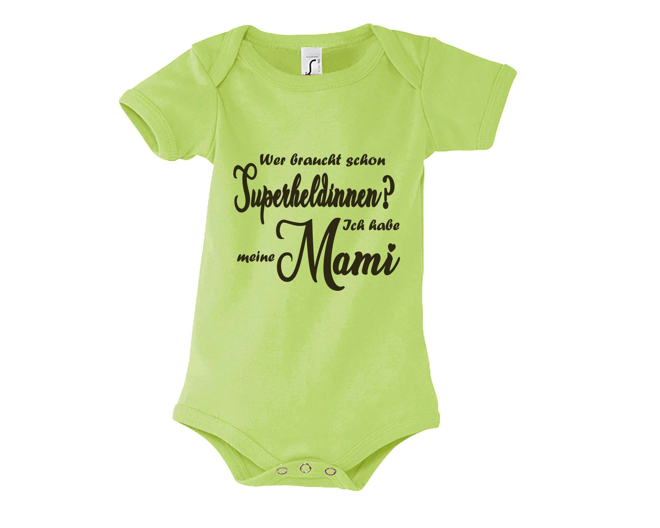 hellgrüner Babybody Wer braucht schon Superheldinnen? Ich habe meine Mami