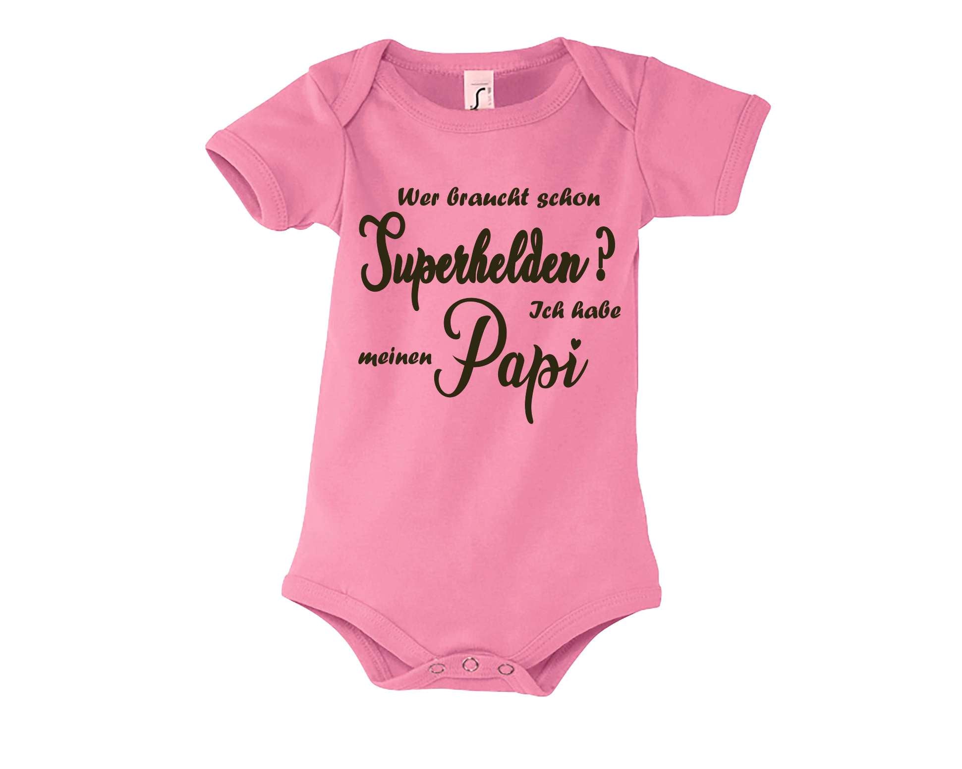 rosa Babybody Wer braucht schon Superheldinnen? Ich habe meine Mami