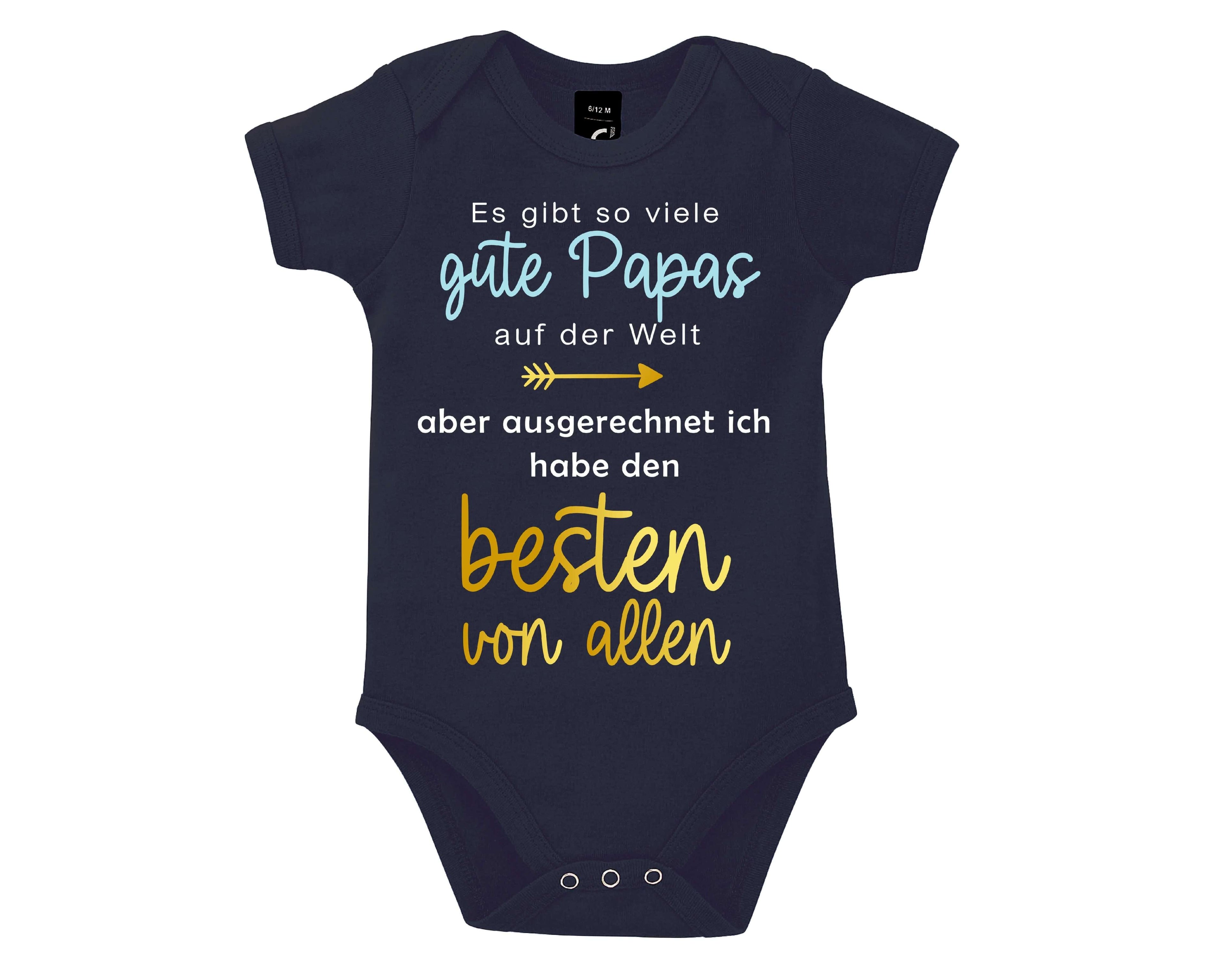navi Babybody bedruckt mit Ich habe den besten Papa von allen, in gold metallic, zum Vatertag