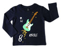 navi Geburtstagsshirt mint farbene E-Gitarre für Jungen und Mädchen, mit Name und Zahl und gold Effekt