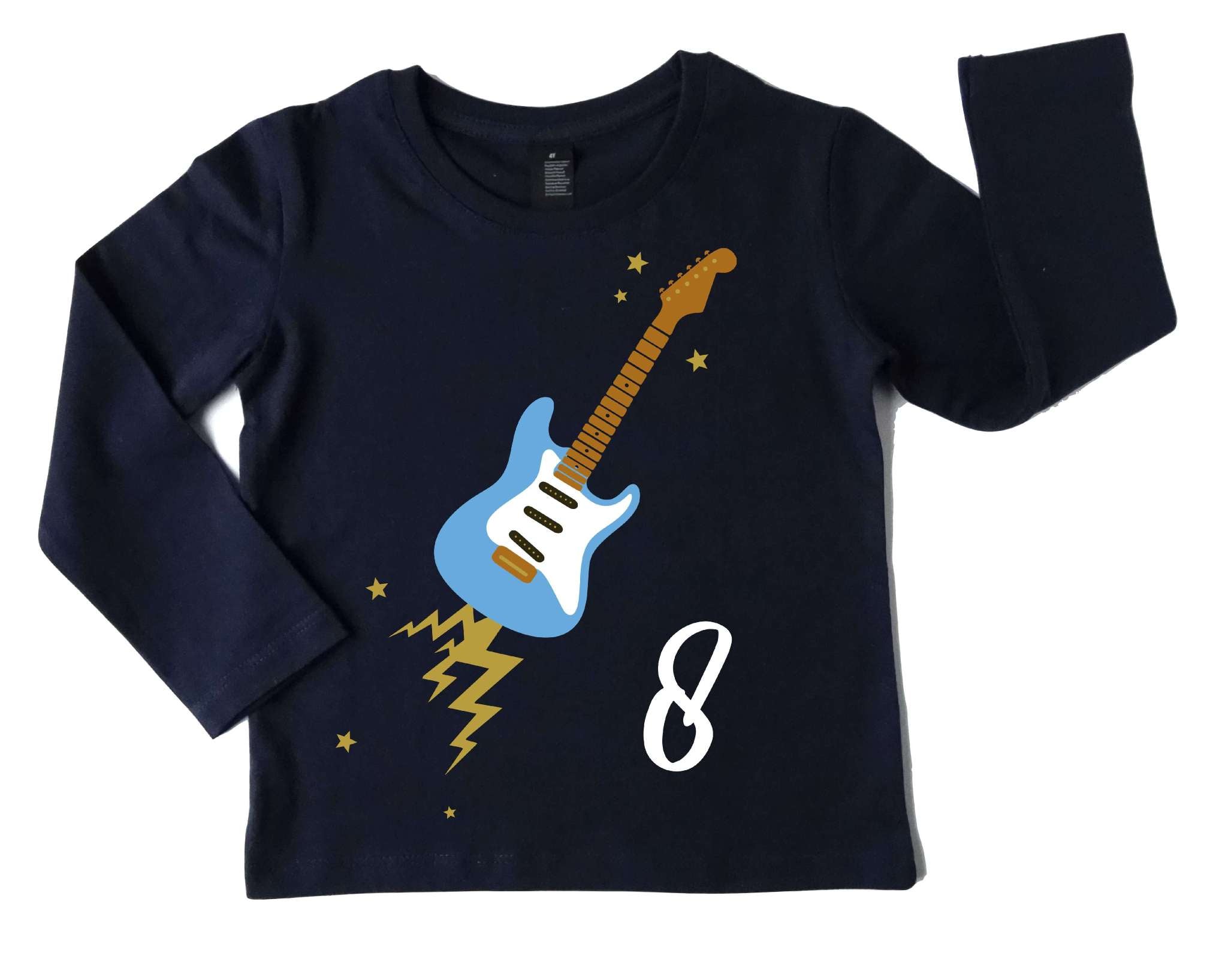 Geburtstagsshirt Gitarre Langarm, navy