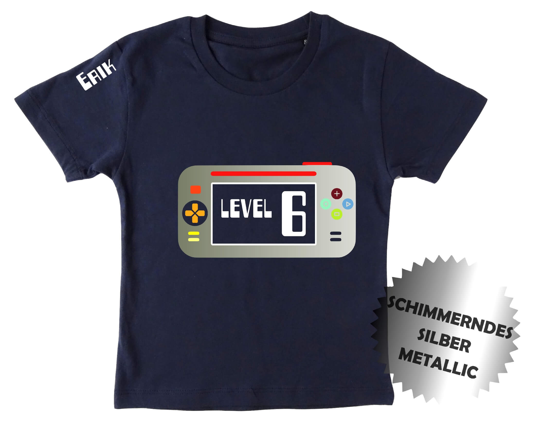 Kindershirt mit Spielkonsole Playstation Name und Zahl