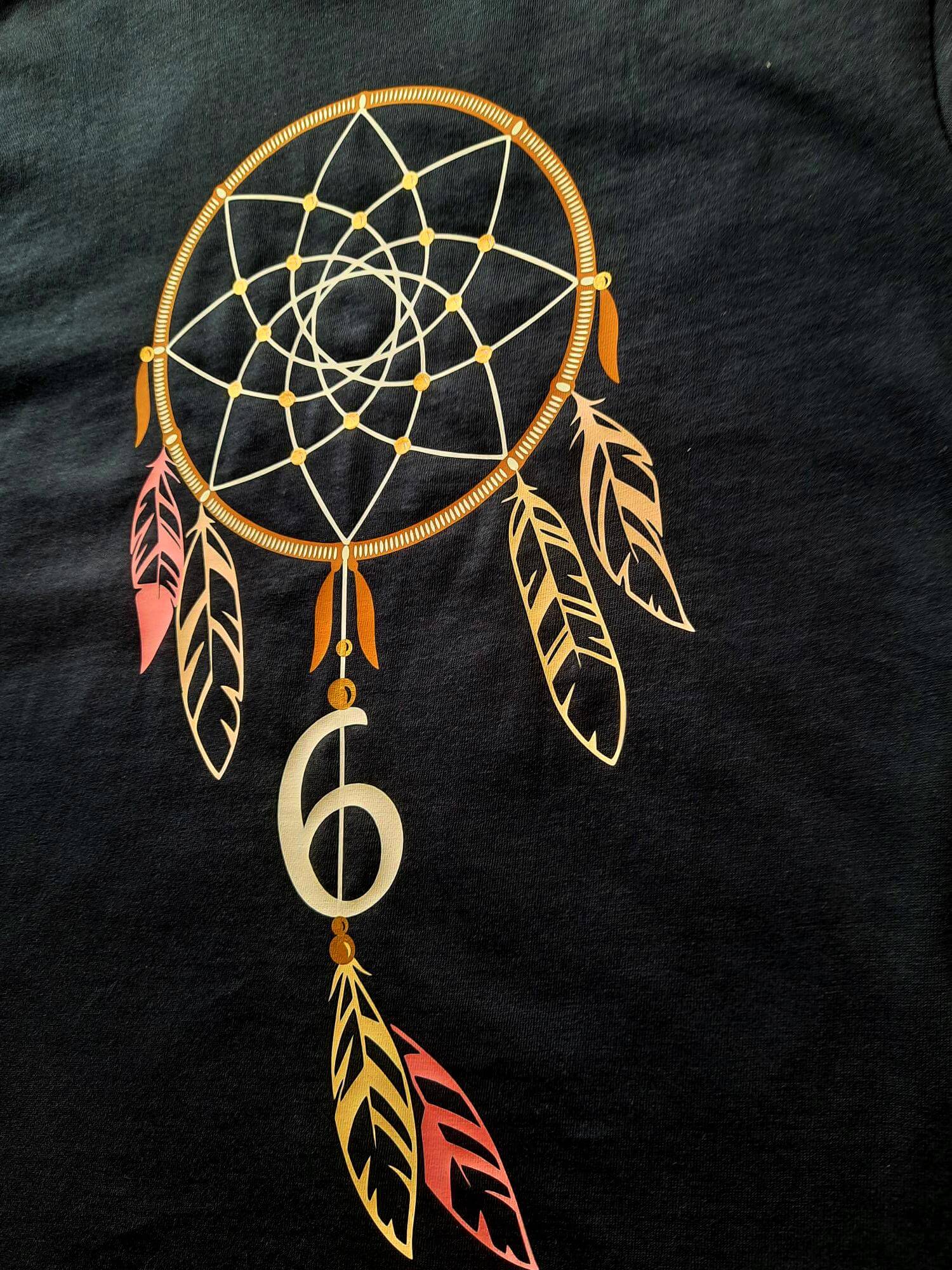 Details Aufdruck süßes Boho Geburtstagsshirt mit Traumfänger für Mädchen