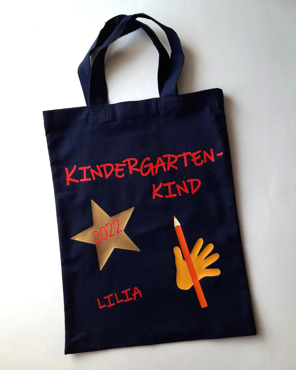 Geschenk für Kindergartenkind KITA Start, kleine Tasche für Freundebuch und Wechselsachen
