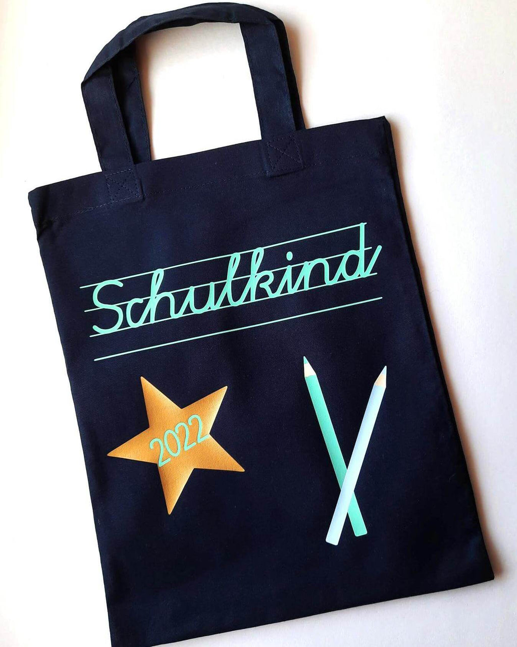 Geschenk zum Schulanfang Tasche für Freundebuch mit Name